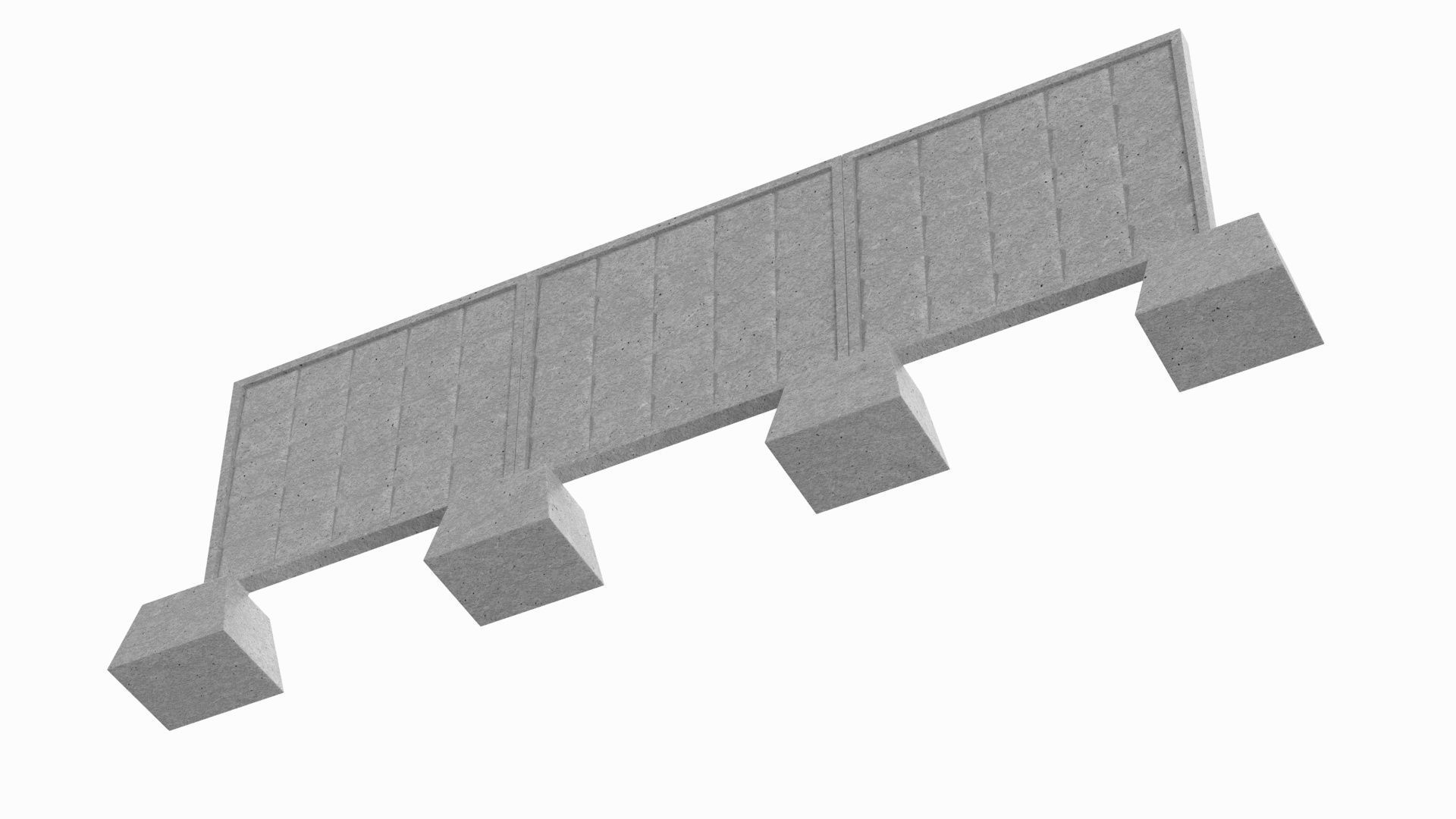 Concrete Wall 3D model_4