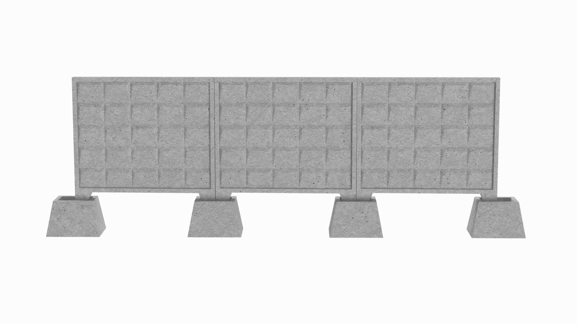 Concrete Wall 3D model_1