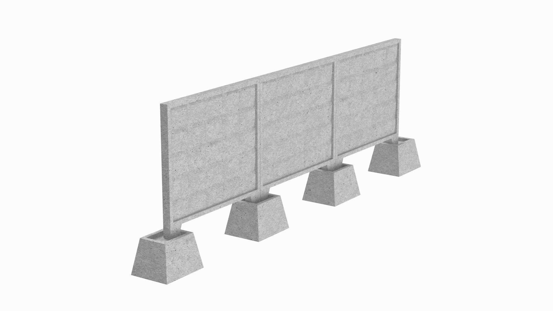 Concrete Wall 3D model_2