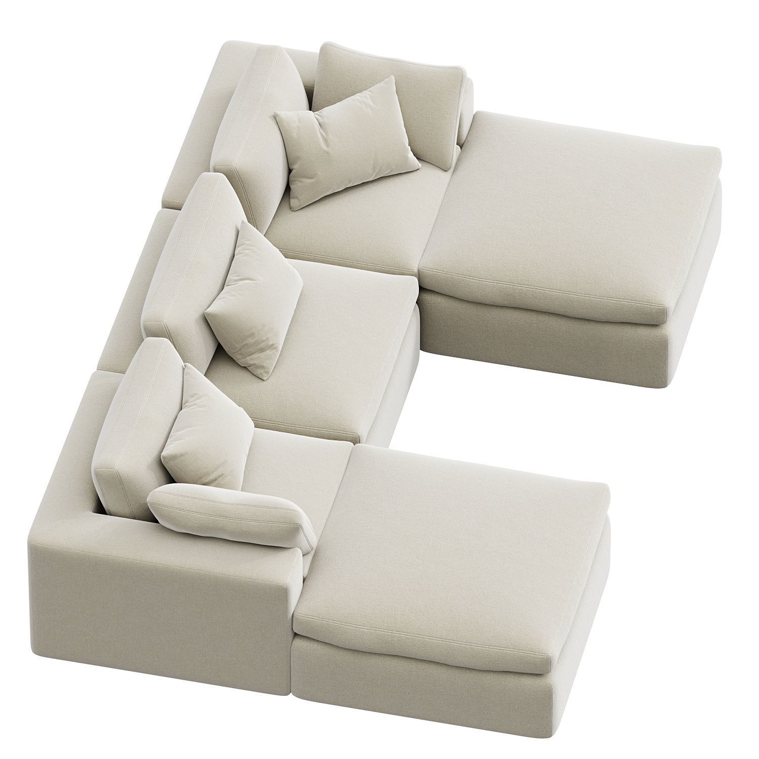 Dream Navy Sectional Sofa Combination 08 3D model_1