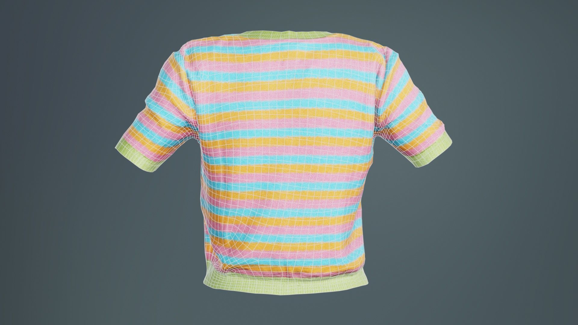 Colorstripes Top Low-poly 3D model_10