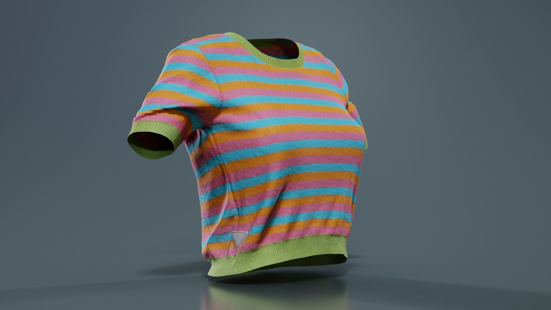 Colorstripes Top Low-poly 3D model_6