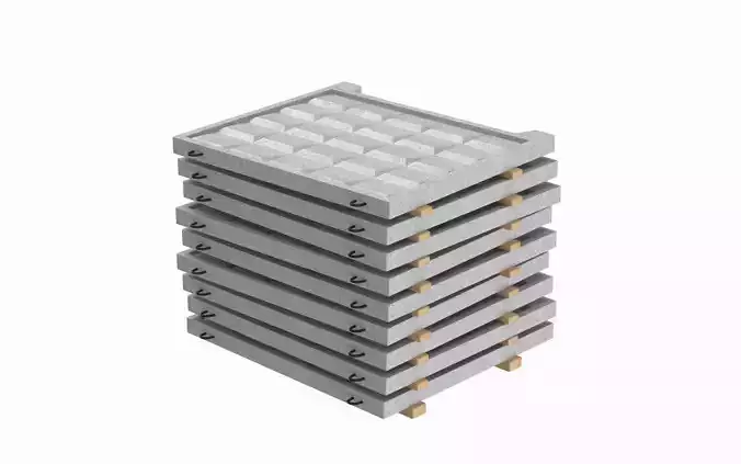 Concrete Fence On Wooden Planks 3D model Concrete Fence On Wooden Planks 3D model