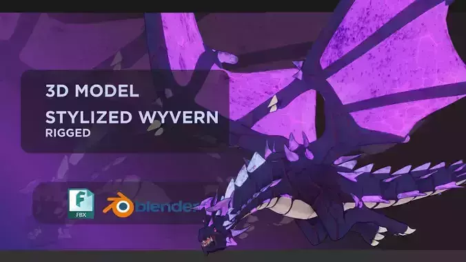 Low Poly Stylized Wyvern