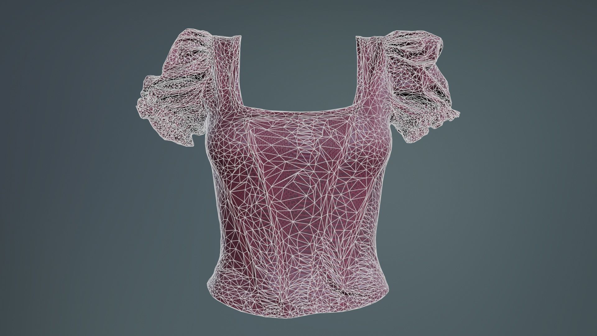 Crocodile Bustier Low-poly 3D model_9