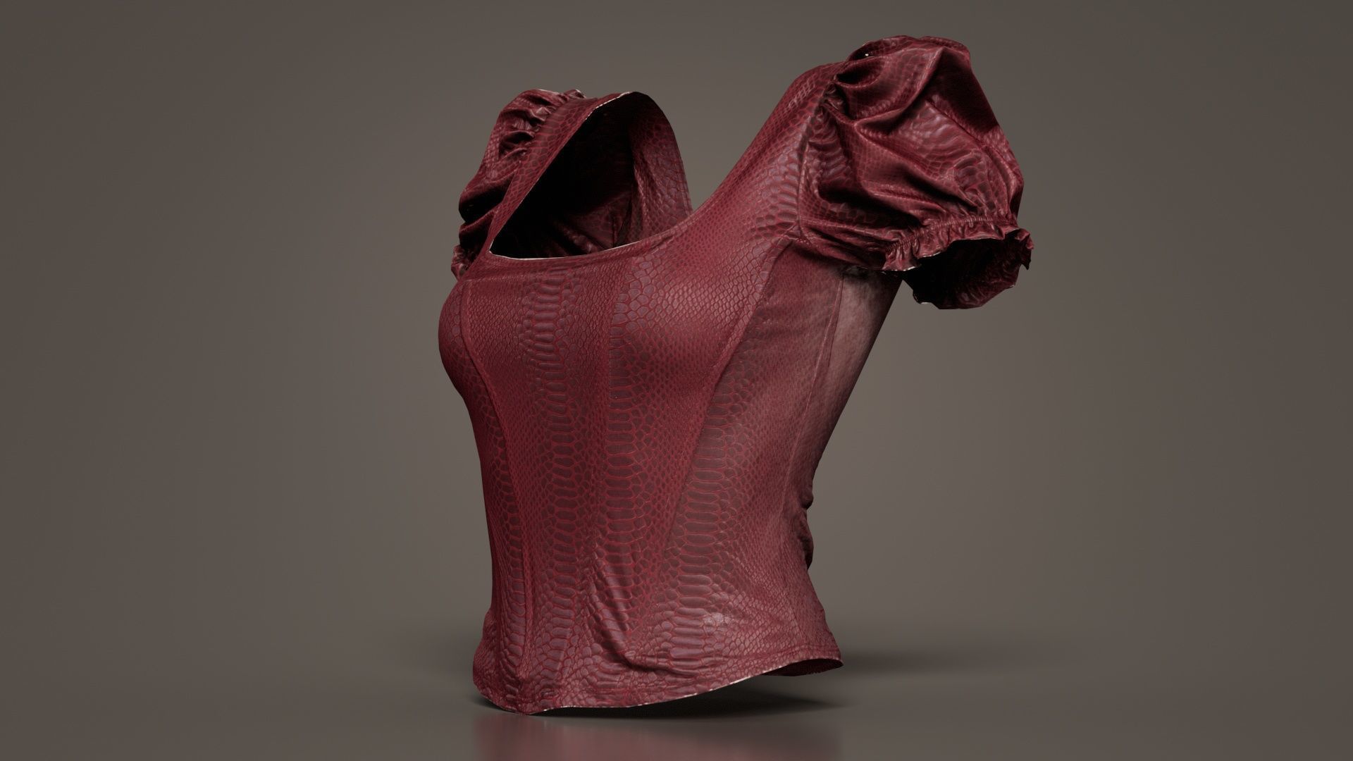 Crocodile Bustier Low-poly 3D model_2