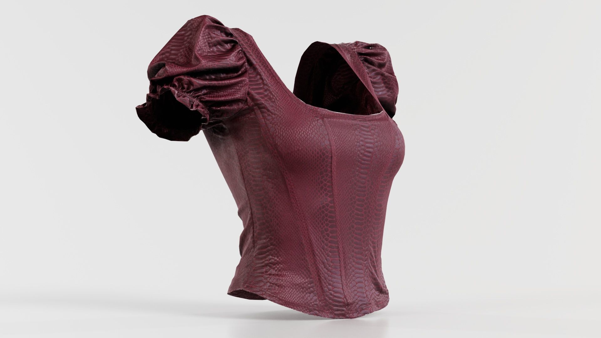 Crocodile Bustier Low-poly 3D model_5