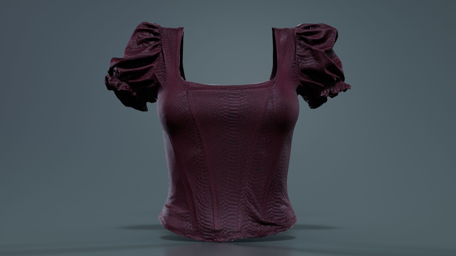 Crocodile Bustier Low-poly 3D model_6