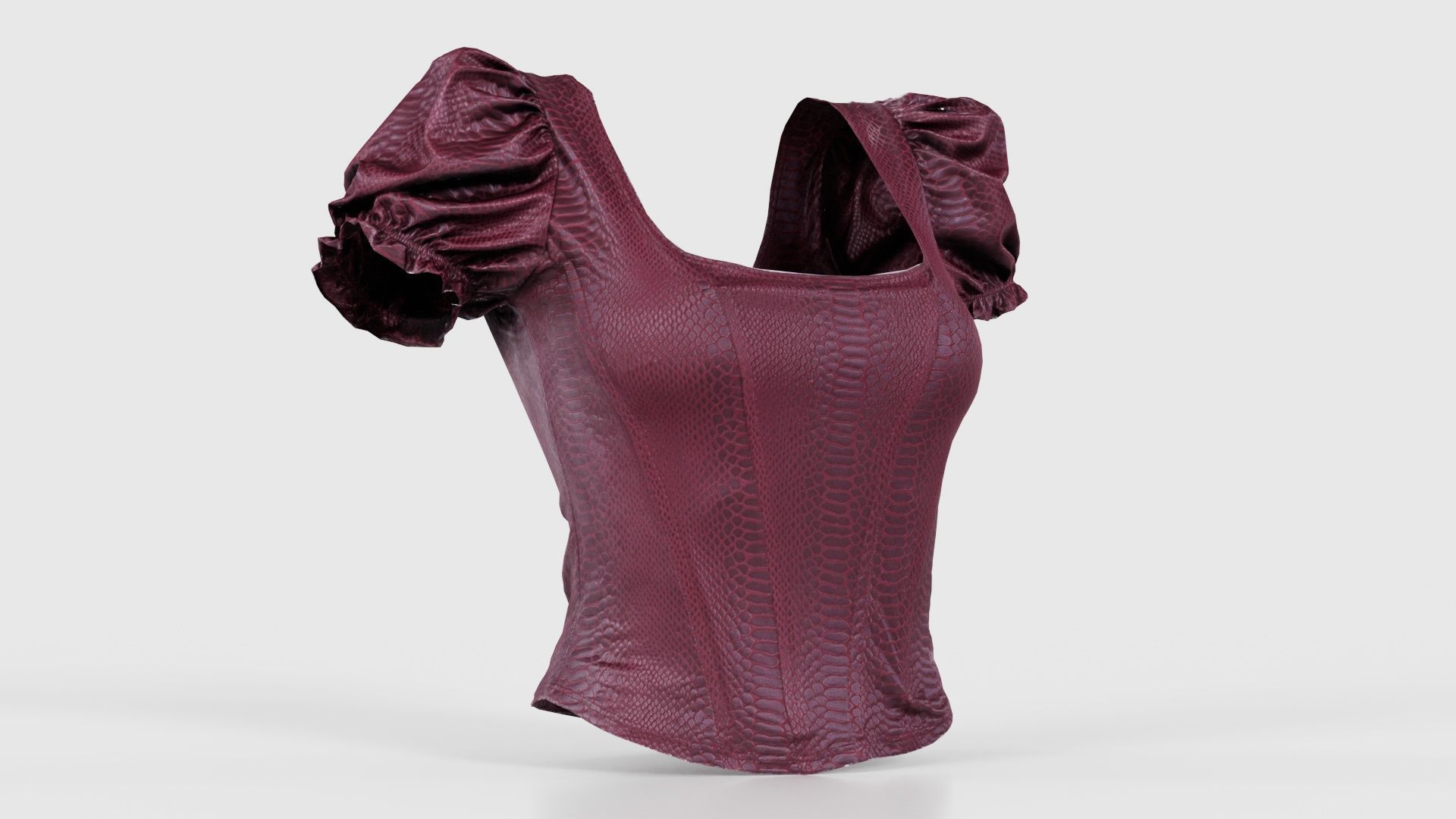 Crocodile Bustier Low-poly 3D model_16