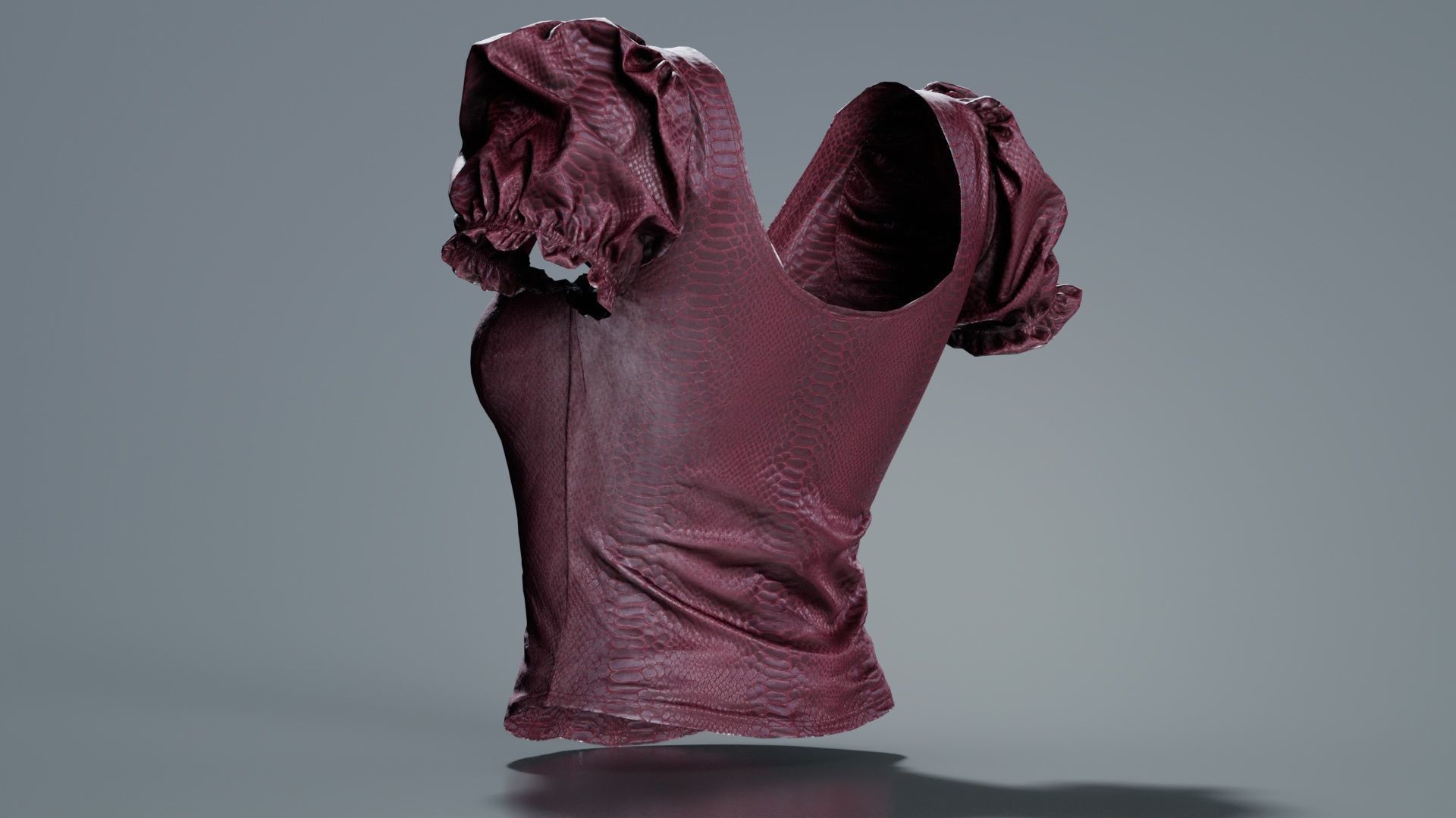 Crocodile Bustier Low-poly 3D model_1