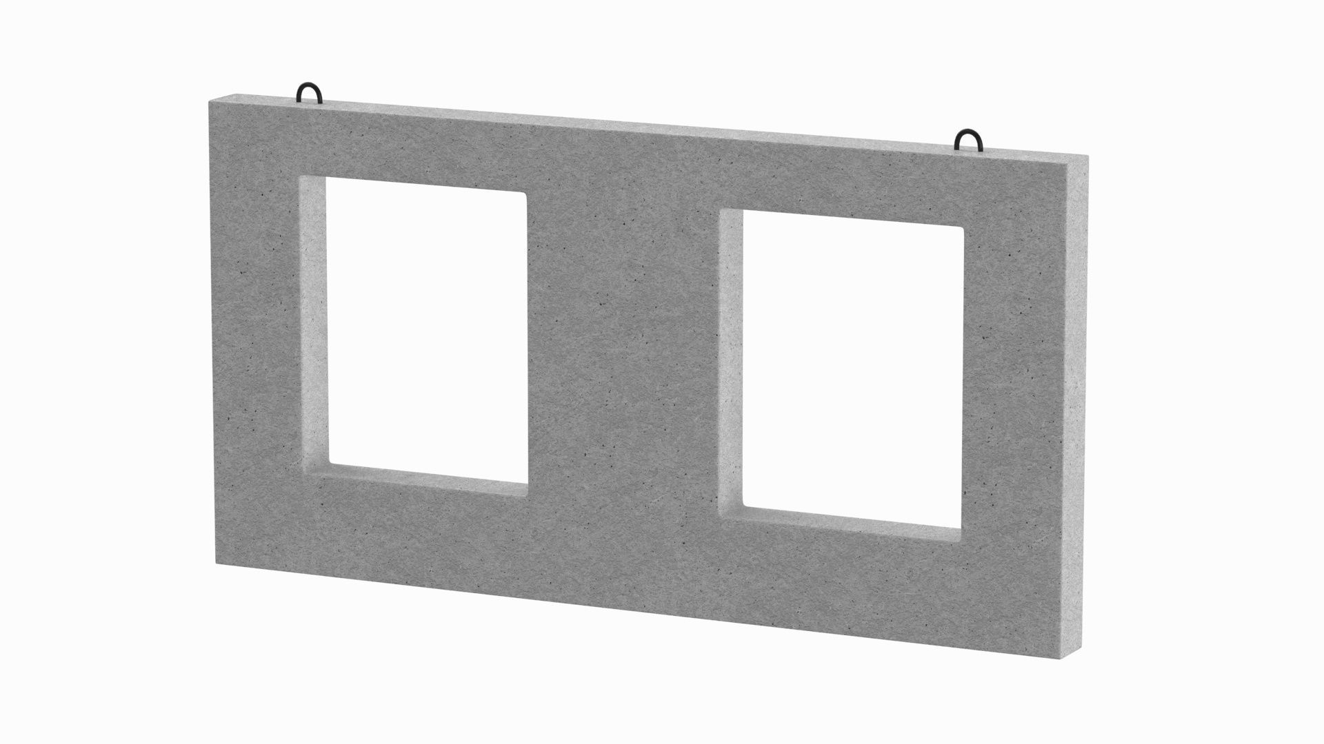 Concrete Wall Facade 3D model_2