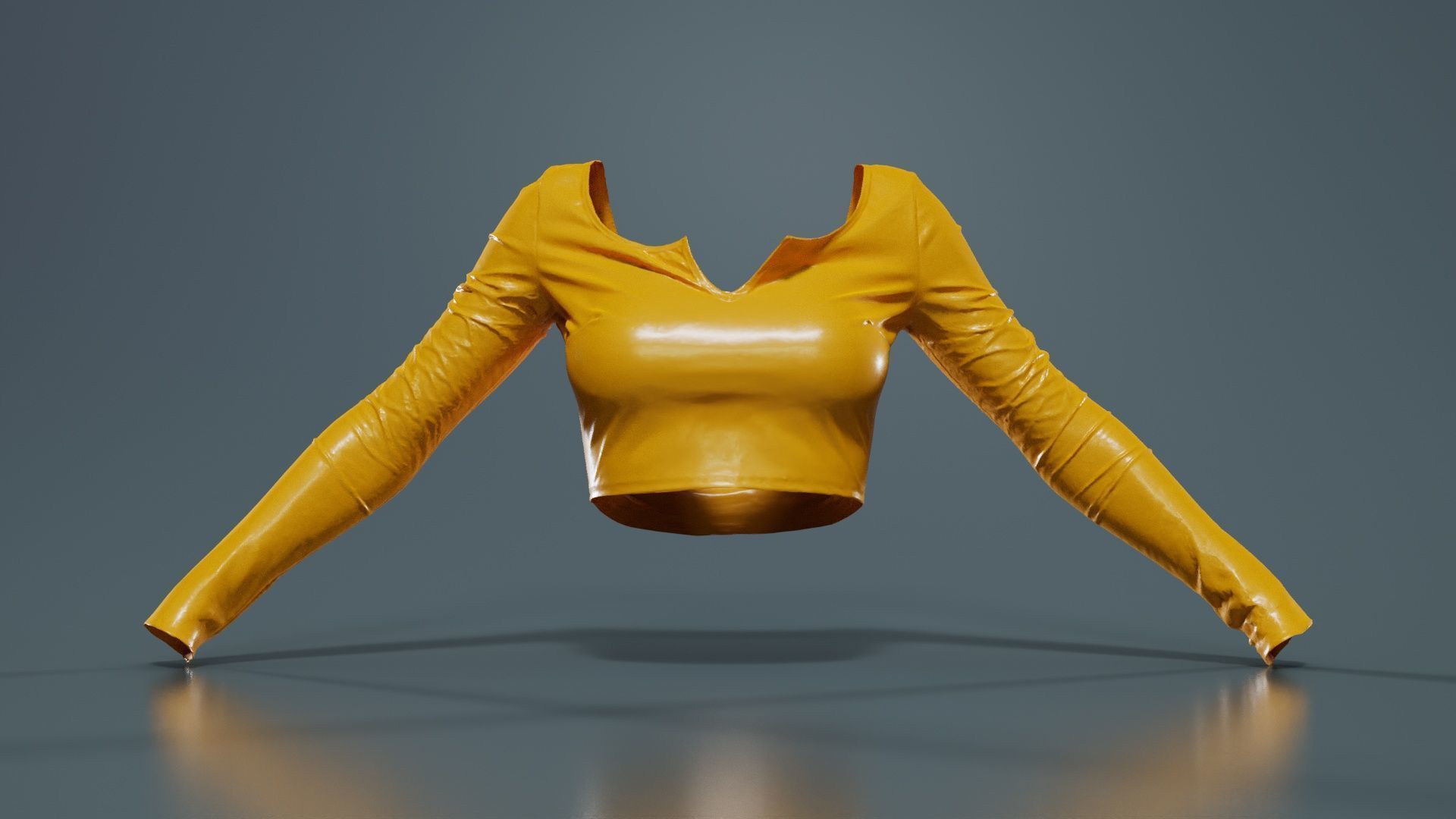 Fetish Biker Top Low-poly 3D model_12