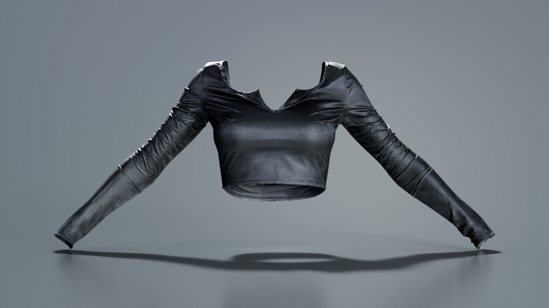 Fetish Biker Top Low-poly 3D model_6