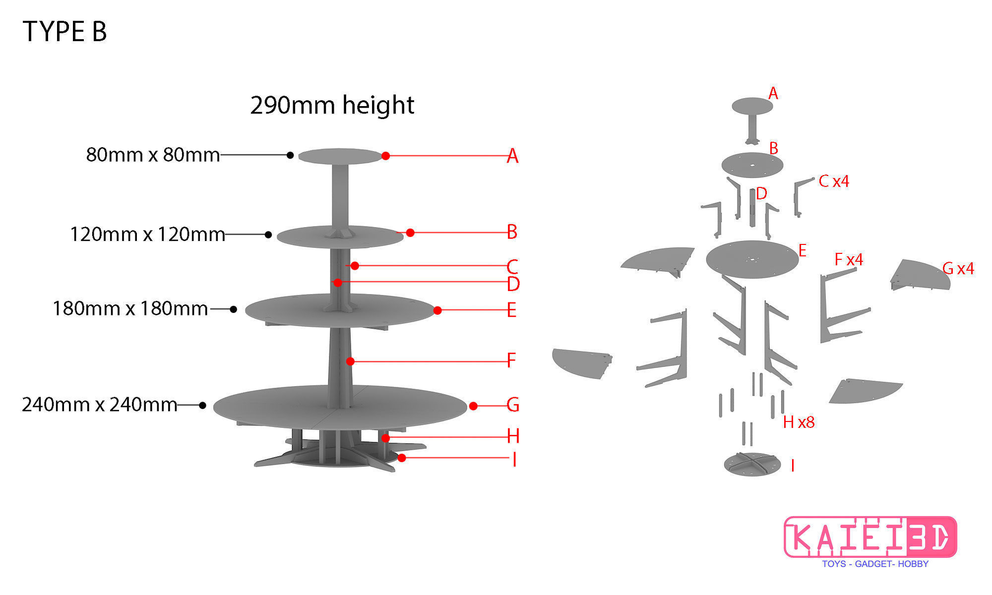 Toys layer display stand 3D print model_2
