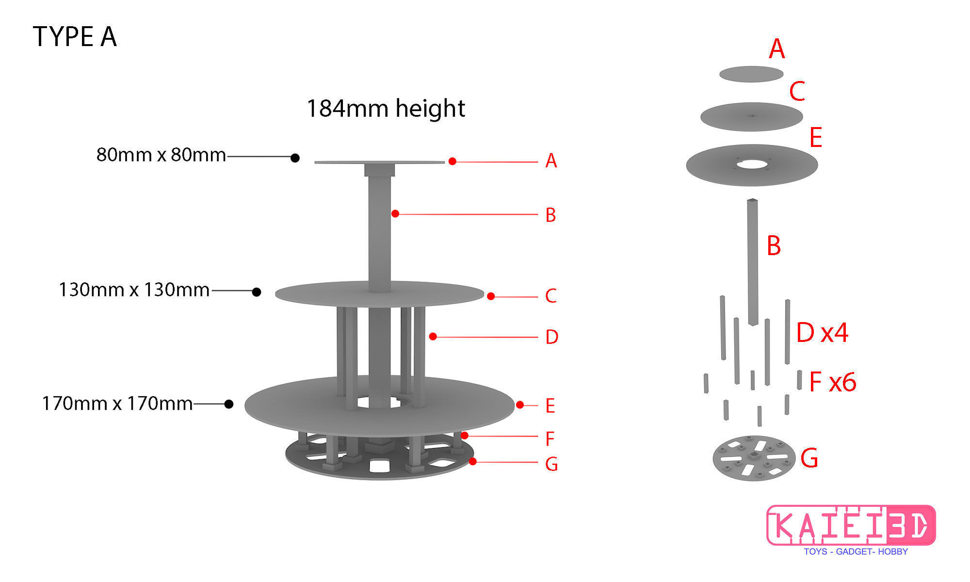 Toys layer display stand 3D print model_1