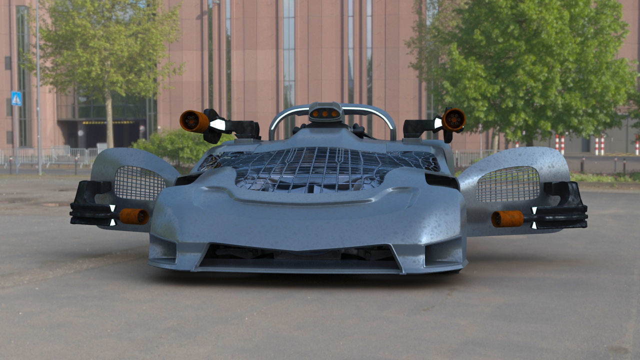 Futuristic Battle Car 3D model_5