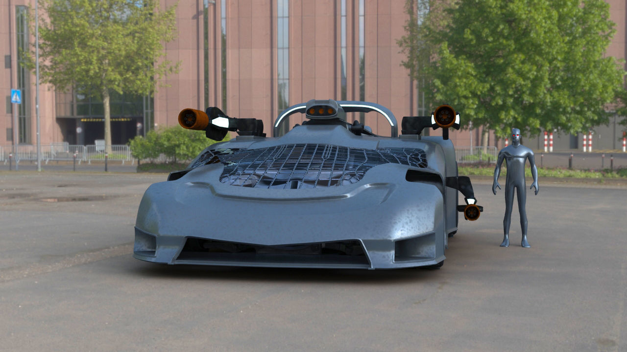 Futuristic Battle Car 3D model_1