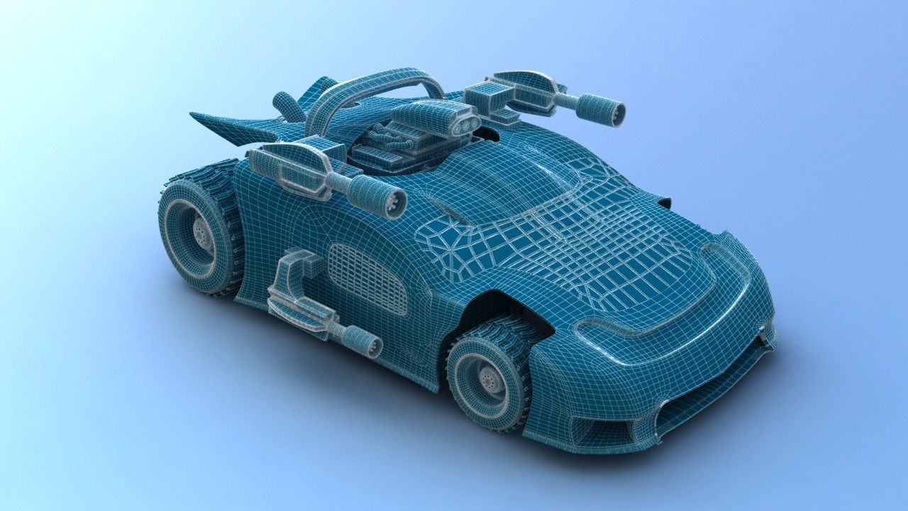 Futuristic Battle Car 3D model_23
