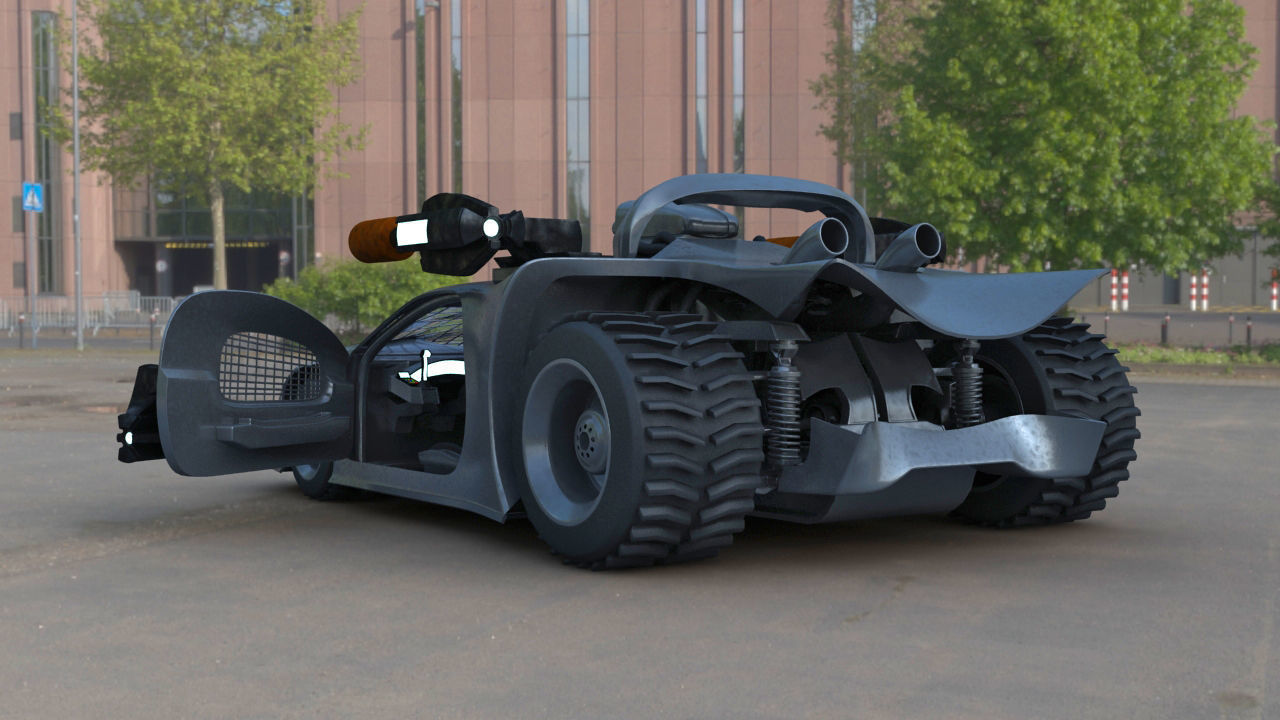 Futuristic Battle Car 3D model_8