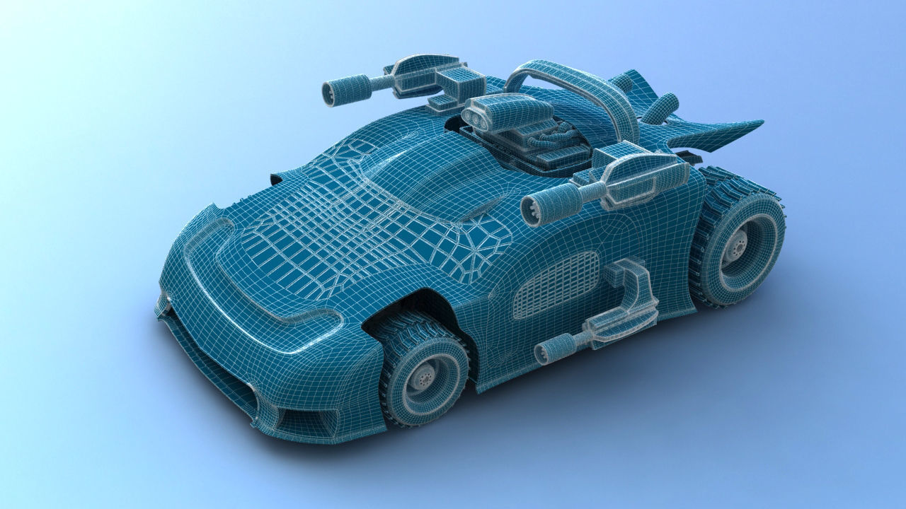 Futuristic Battle Car 3D model_29