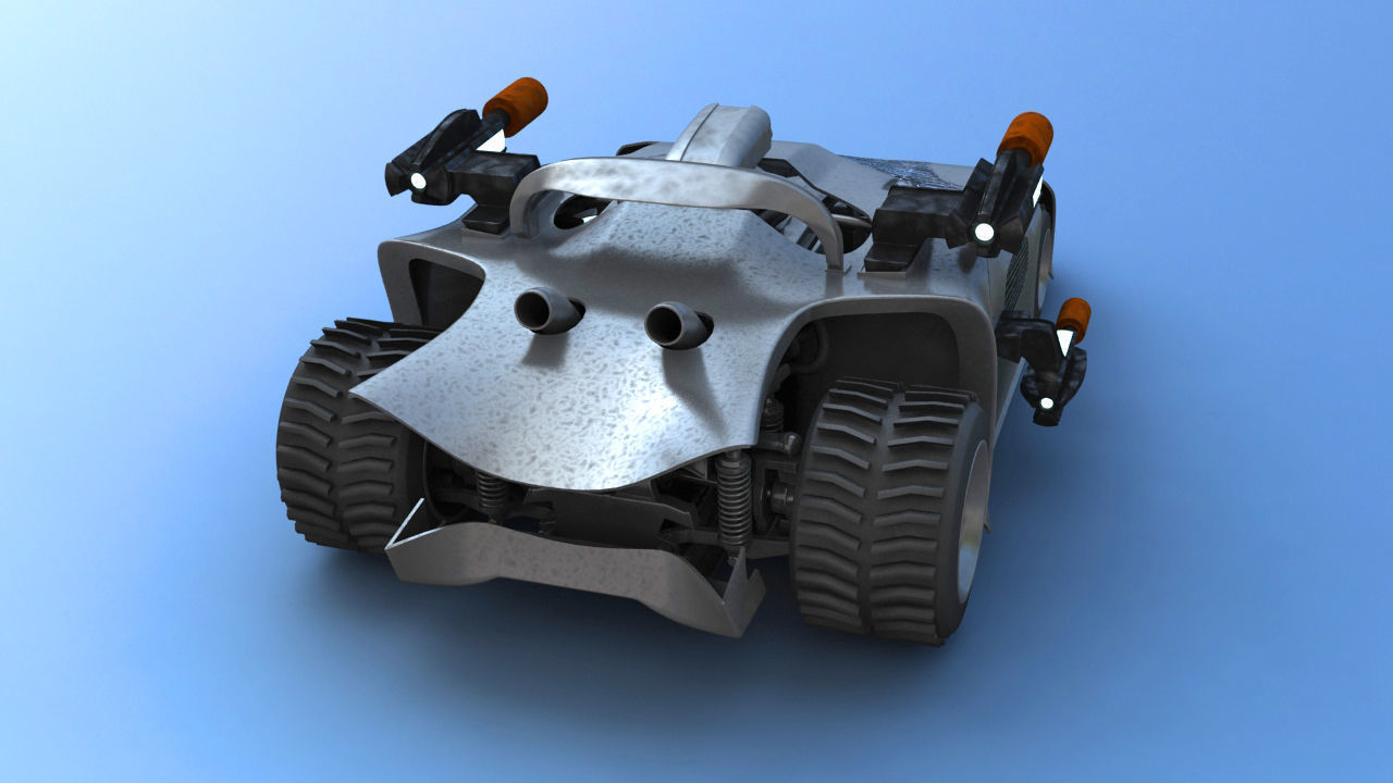 Futuristic Battle Car 3D model_15