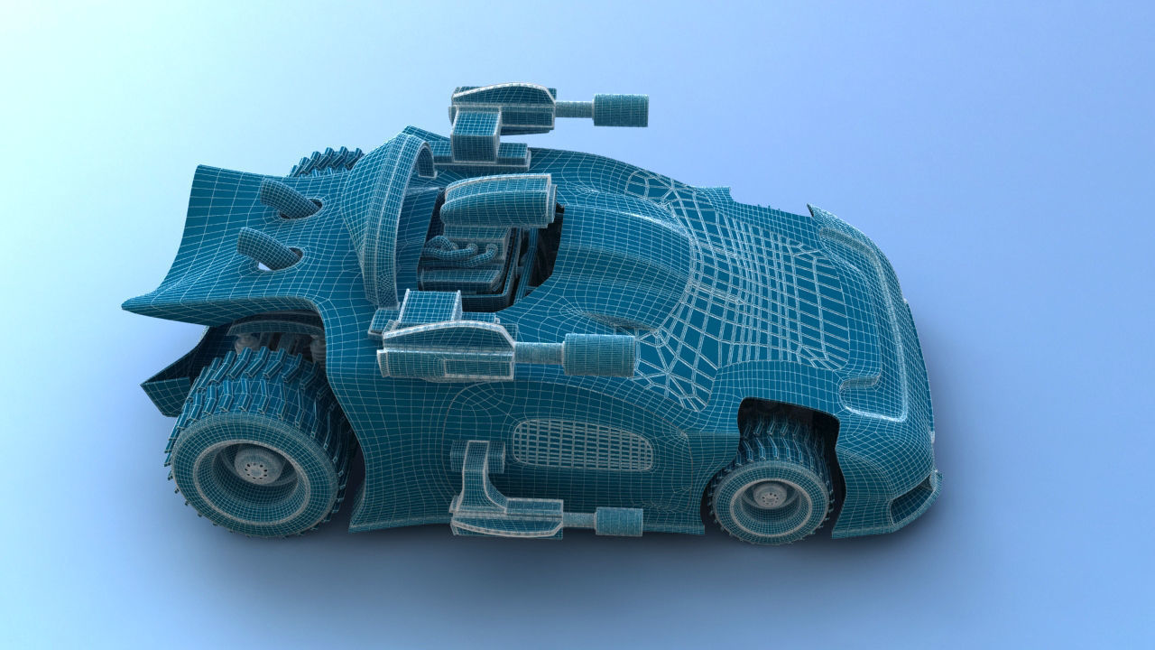 Futuristic Battle Car 3D model_24