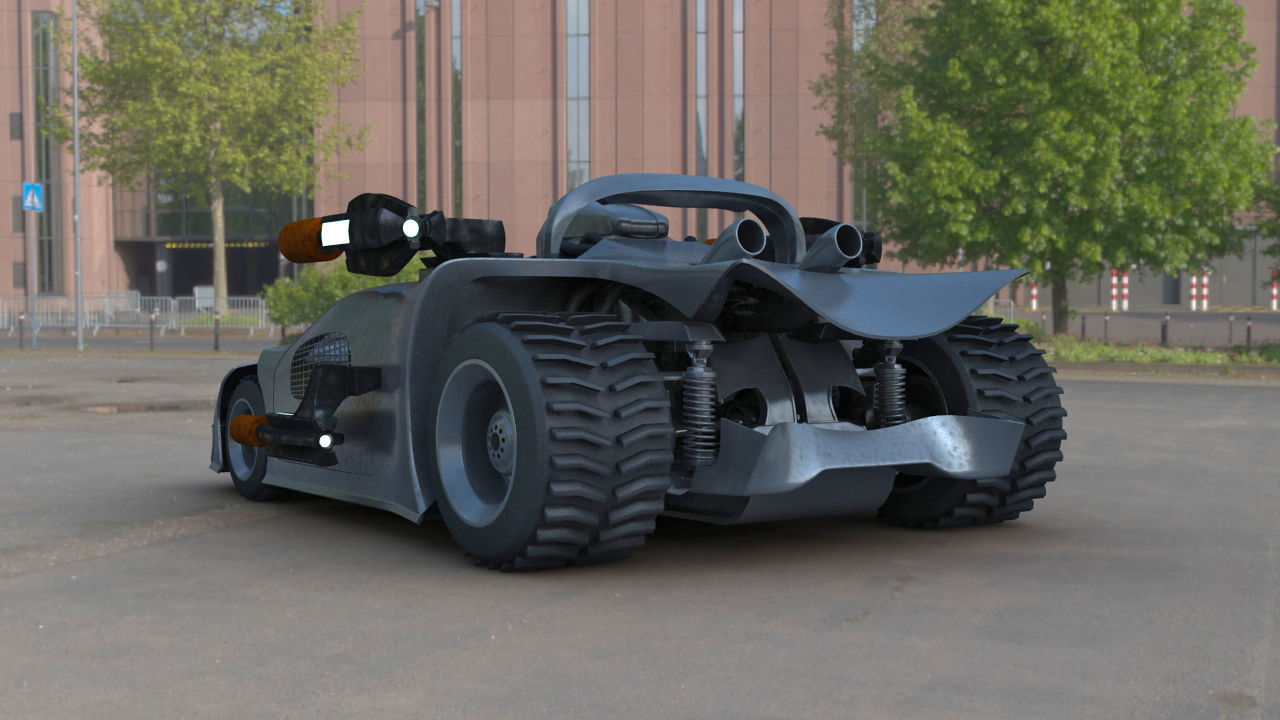 Futuristic Battle Car 3D model_4