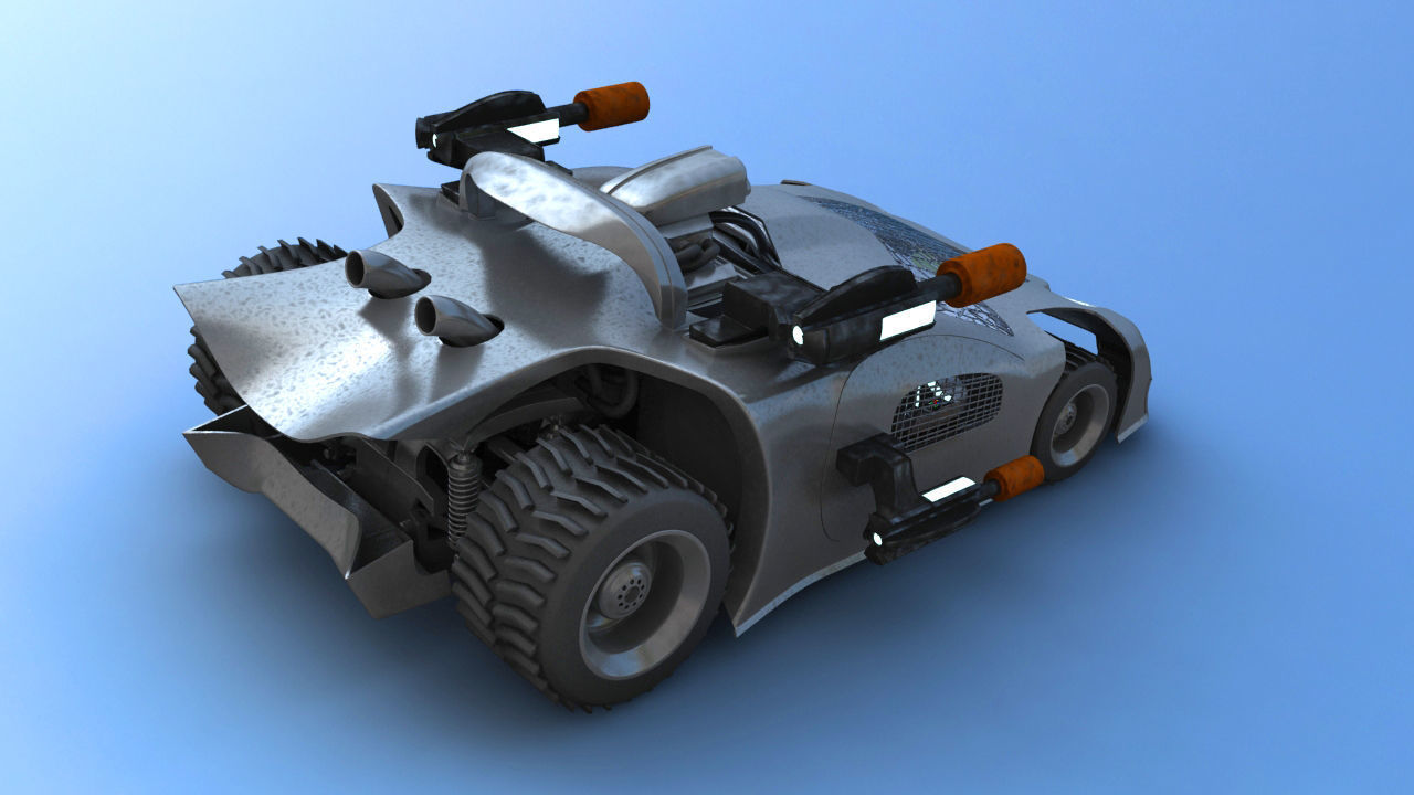 Futuristic Battle Car 3D model_14