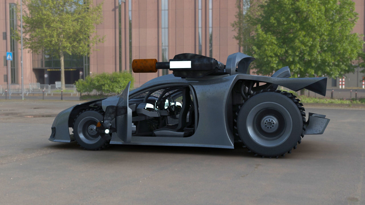Futuristic Battle Car 3D model_7