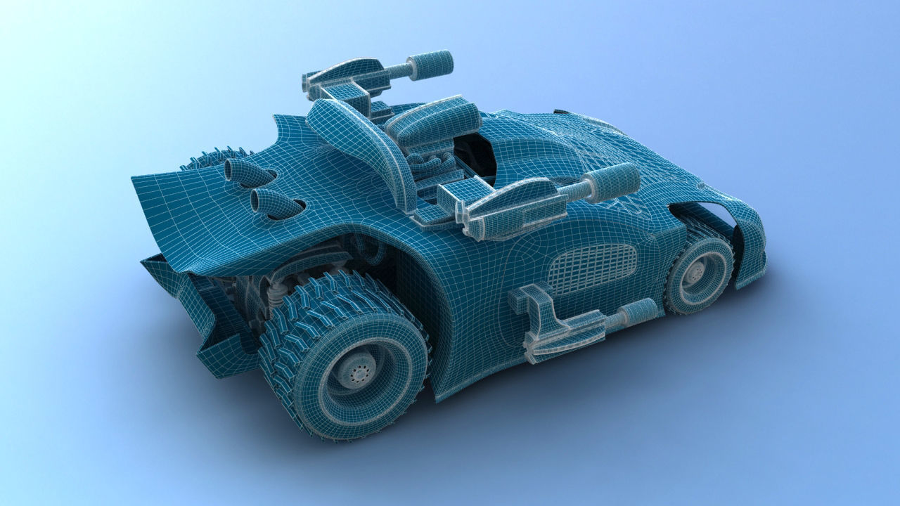 Futuristic Battle Car 3D model_25