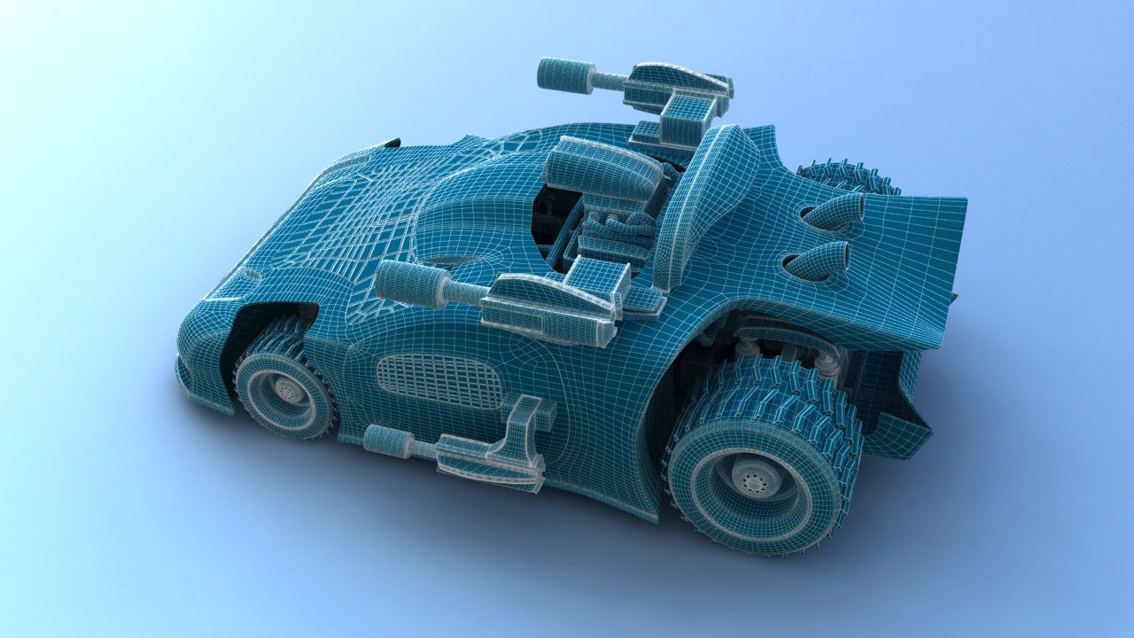 Futuristic Battle Car 3D model_28