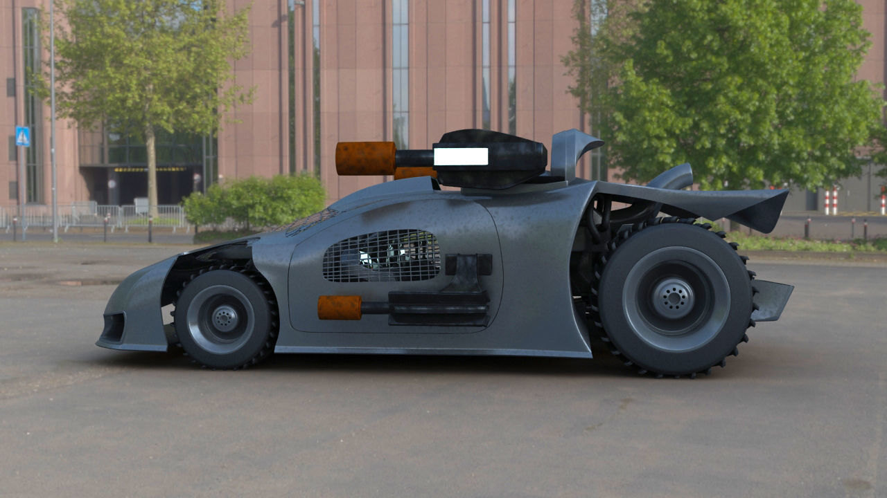 Futuristic Battle Car 3D model_3