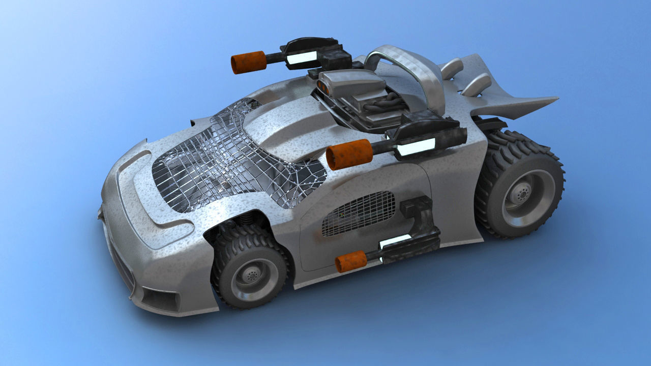Futuristic Battle Car 3D model_18