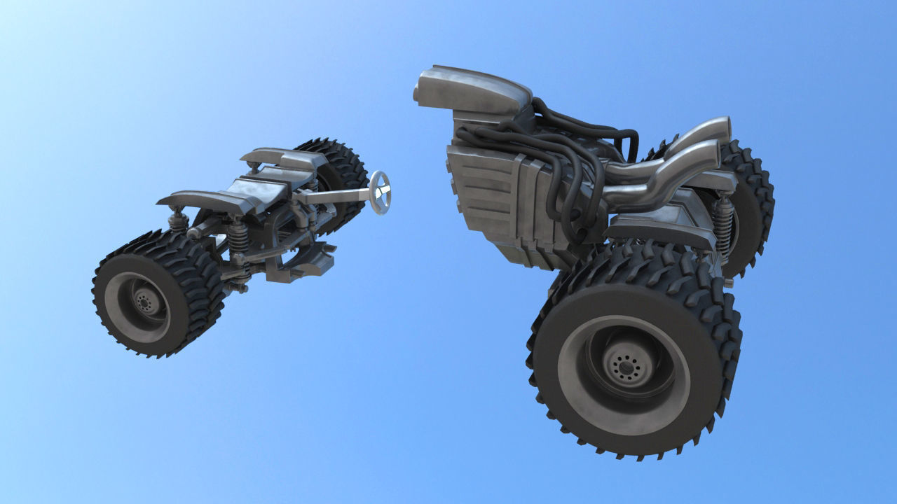 Futuristic Battle Car 3D model_21