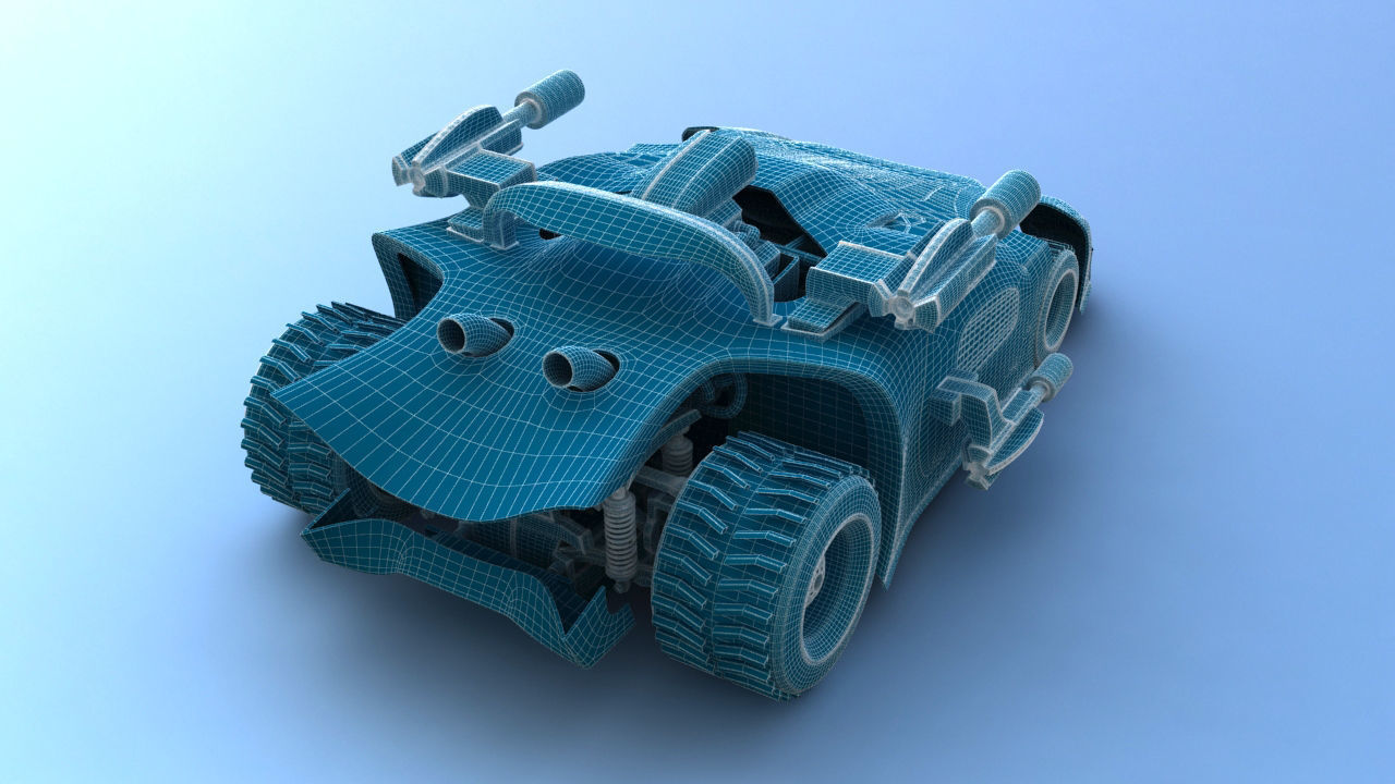 Futuristic Battle Car 3D model_26