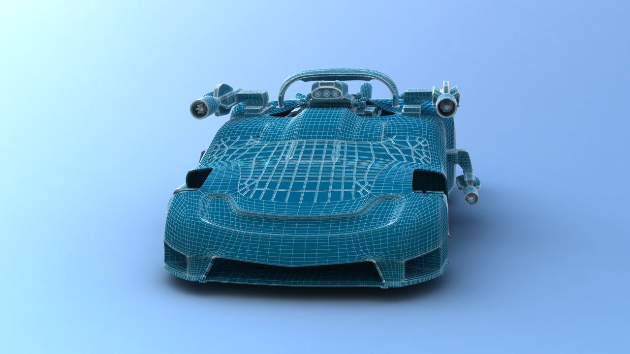 Futuristic Battle Car 3D model_30