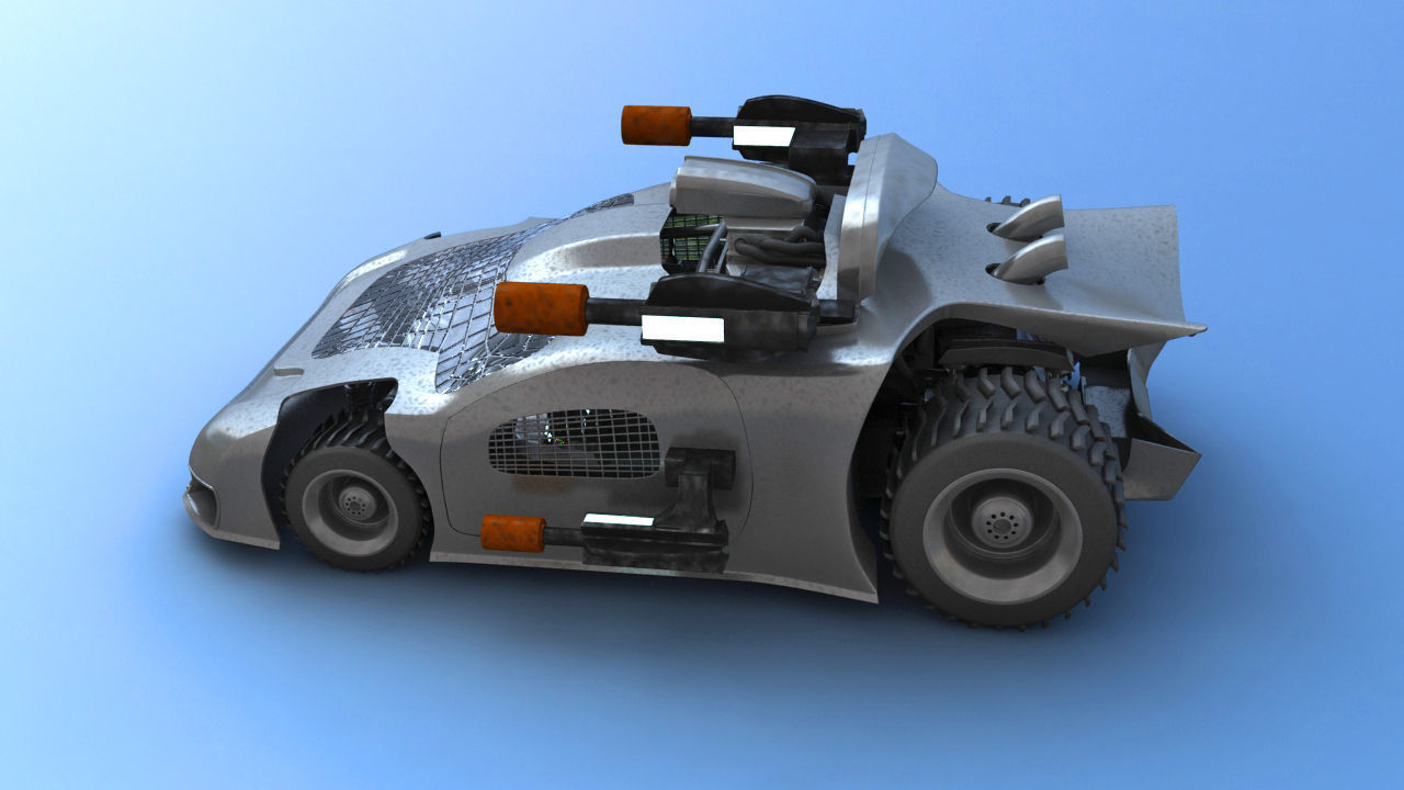 Futuristic Battle Car 3D model_17