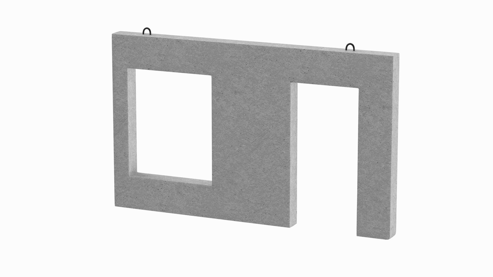 Concrete Wall Facade 3D model_4