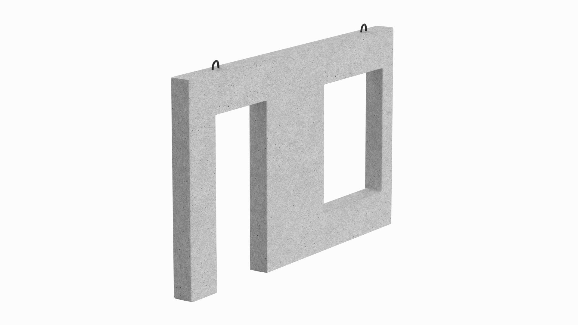 Concrete Wall Facade 3D model_3