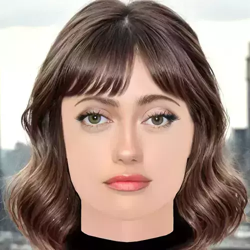 Ella Purnell Head - No Hair - Low poly head for game  Low-poly 3D model