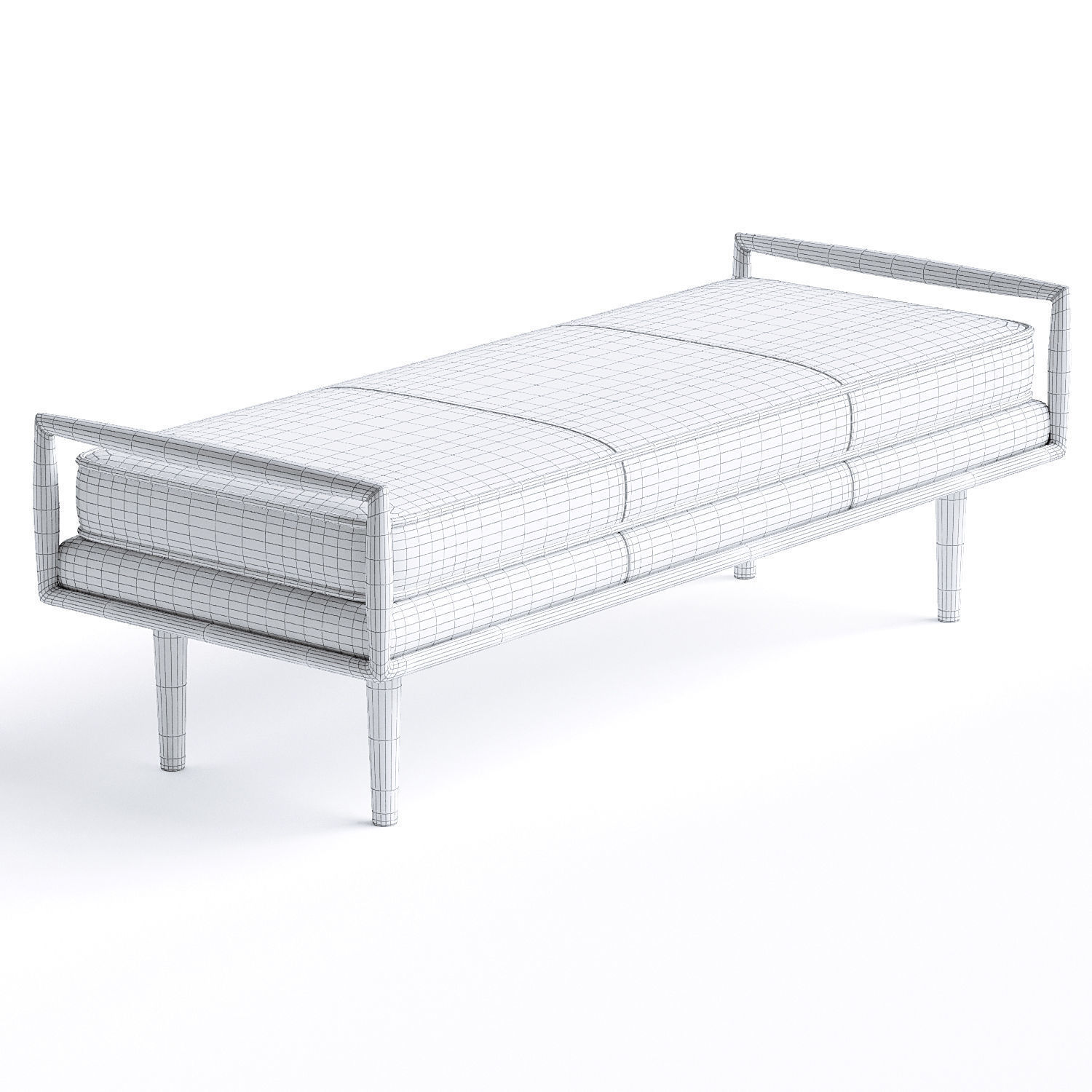 WestElm Nico Leather Bench 3D model_2