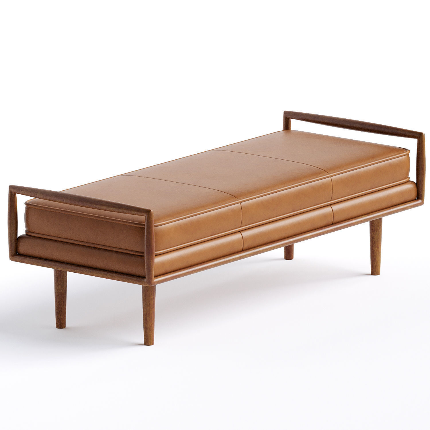 WestElm Nico Leather Bench 3D model_1