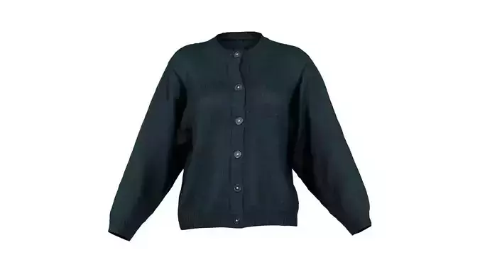 Green Button Cardigan Pull Top