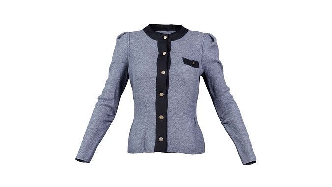 Grey Chest Pocket Top Pull Low-poly 3D model