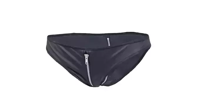Leather Zipper Lingerie Bottom Low-poly 3D model