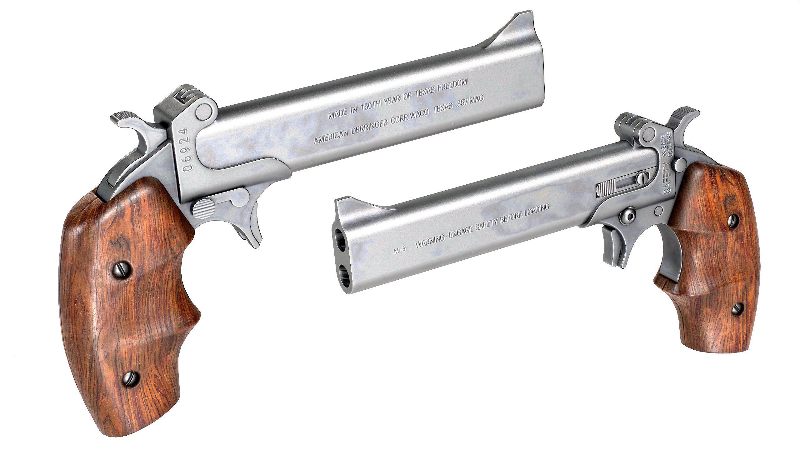 PBR American Derringer Model 6 Low-poly 3D model_1