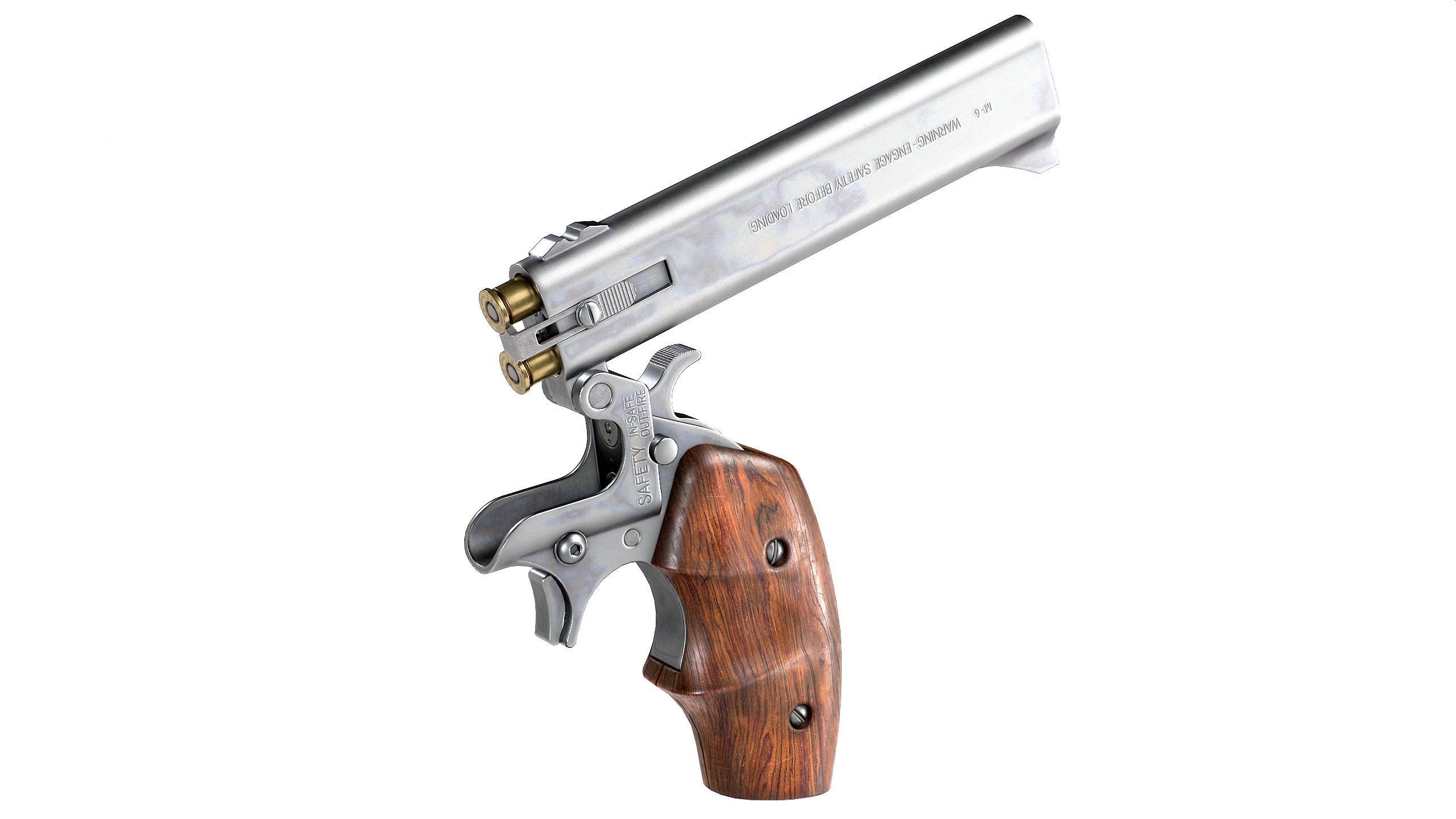 PBR American Derringer Model 6 Low-poly 3D model_2