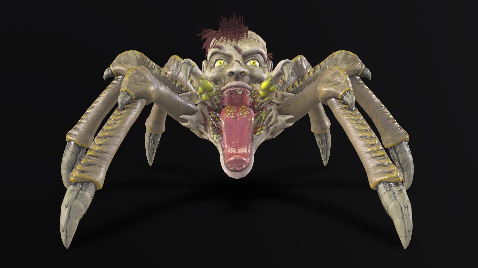 Spider Head Low-poly 3D model_2
