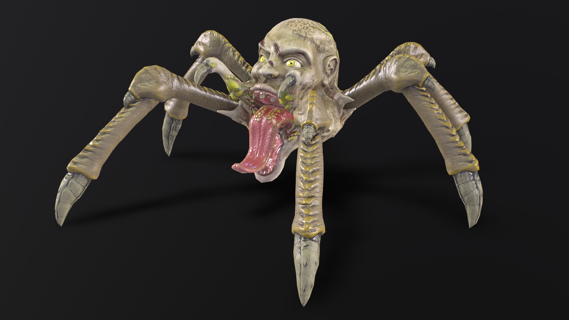 Spider Head Low-poly 3D model_10