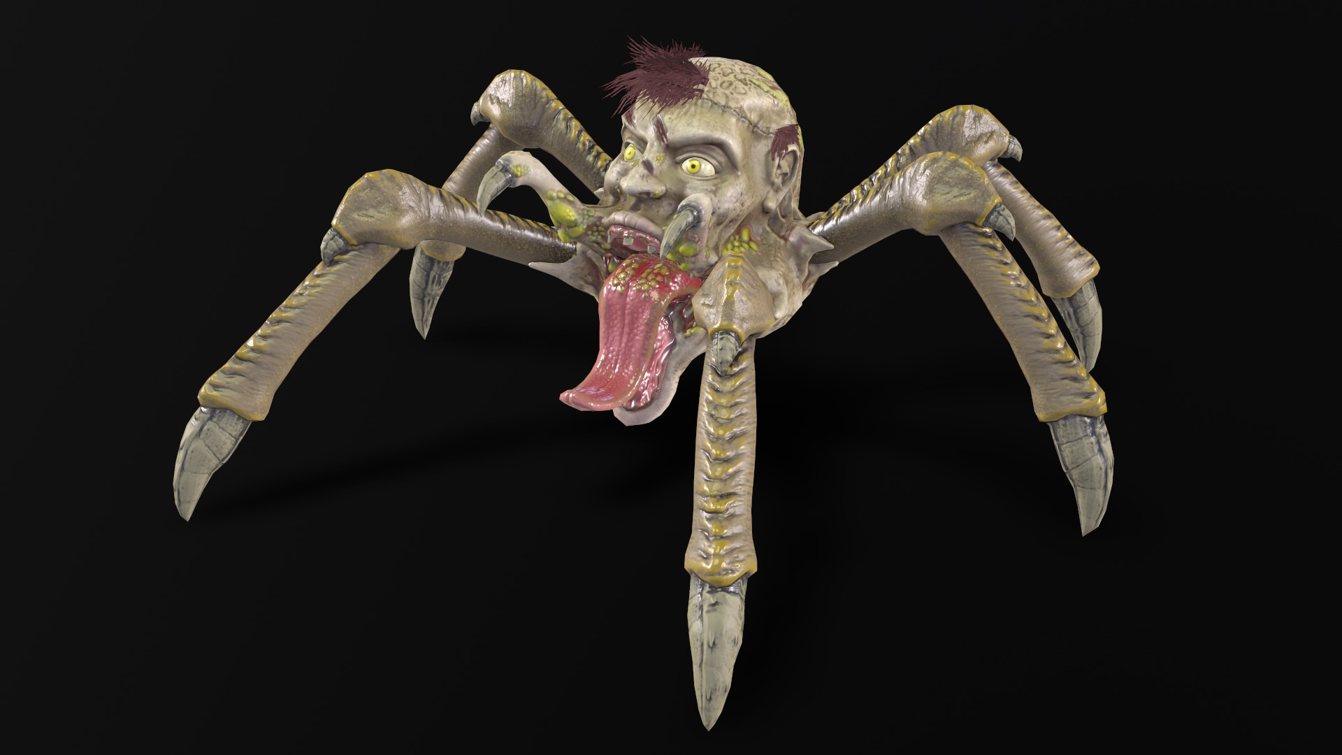 Spider Head Low-poly 3D model_4